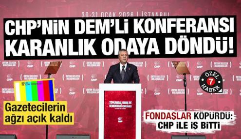 CHP’nin DEM’li konferansı karanlık odaya döndü! Ses ve görüntü yasak... Fondaşlar köpürdü
