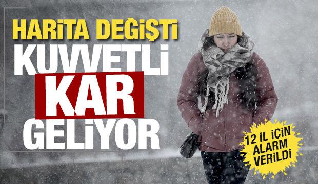 Kuvvetli kar geliyor! Meteoroloji 12 il için alarm verdi