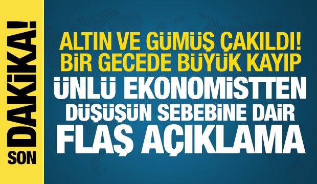 Altın ve gümüş çakıldı! Bir gecede rekor kayıp! Ünlü ekonomist düşüşün sebebini açıkladı