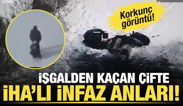 Ukrayna'da işgalden ka&ccedil;an sivil &ccedil;ifte İHA&rsquo;lı infaz: &Ouml;nce eşini, sonra onu vurdular!