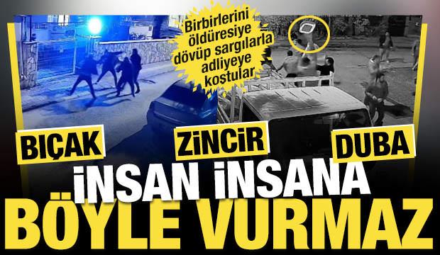 Zincirli, dubalı, bı&ccedil;aklı kavga! Adliyeye sargılarla geldiler: 7 yaralı, 3 tutuklama