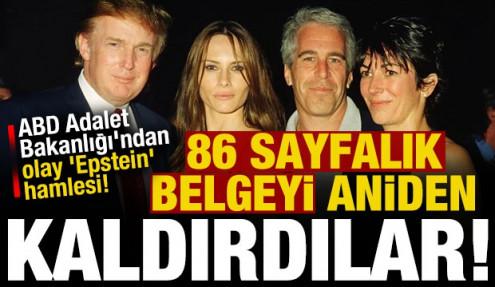 ABD Adalet Bakanlığı'ndan olay 'Epstein' hamlesi! 86 sayfalık belgeyi aniden kaldırdılar