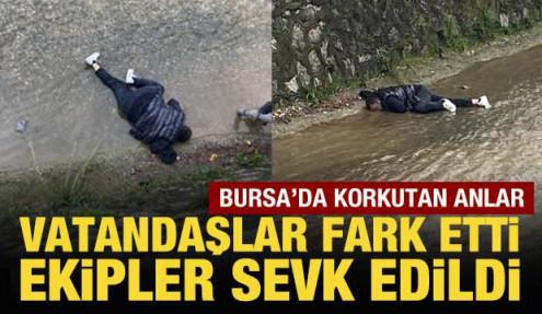 Bursa'da dereye düşen adam kalp masajıyla hayata döndürüldü