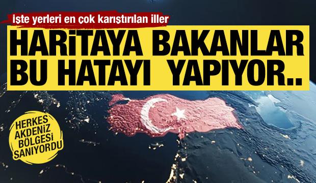 Herkes Akdeniz sanıyordu! İşte haritada en &ccedil;ok hata yapılan iller