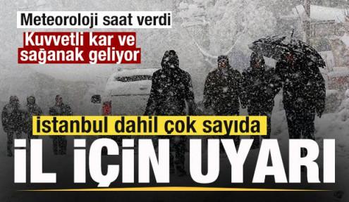 Meteoroloji saat verdi! İstanbul ve çok sayıda il için uyarı! Kuvvetli kar ve yağmur...