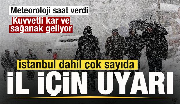 Meteoroloji saat verdi! İstanbul ve çok sayıda il için uyarı! Kuvvetli kar ve yağmur...