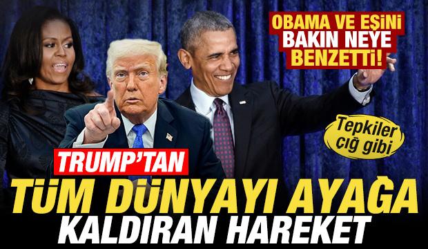 Trump'tan tüm dünyayı ayağa kaldıran hareket! Obama ve eşini maymuna benzetti