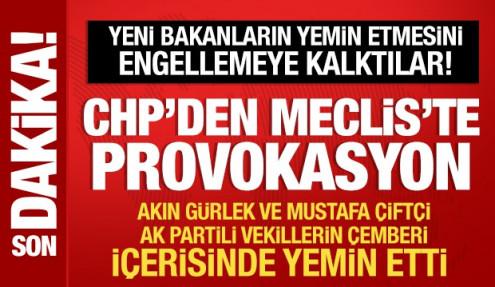 CHP'li vekillerden Meclis'te provokasyon: Kürsüyü işgal etmeye kalktılar
