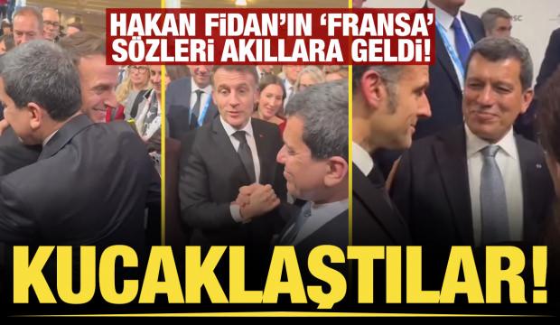 Macron ile terör örgütü SDG/YPG elebaşı Mazlum Abdi kucaklaştı