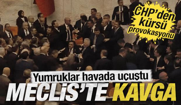 Meclis'te CHP provokasyonu: Vekiller arasındaki arbede kavgaya dönüştü
