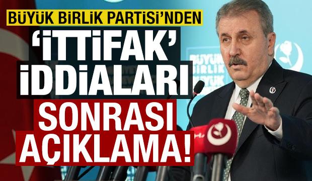 Son dakika haberi: Büyük Birlik Partisi'nden 'ittifak' iddialarına ilişkin açıklama!