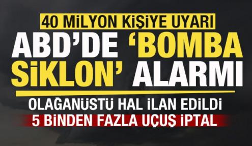 ABD'de 'Bomba Siklon' alarmı! 40 milyon kişiye uyarı! 5 binden fazla uçuş iptal