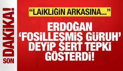 Cumhurbaşkanı Erdoğan 'Fosilleşmiş güruh' deyip sert konuştu: Laikliğin arkasına...