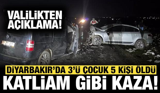 Diyarbakır'da katliam gibi kaza: 3'&uuml; &ccedil;ocuk 5 kişi &ouml;ld&uuml;, 2 kişi yaralandı