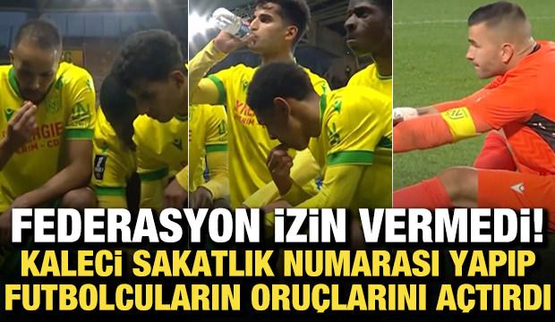 Federasyon izin vermedi! Kaleci sakatlık numarası yapıp futbolcuların oru&ccedil;larını a&ccedil;tırdı