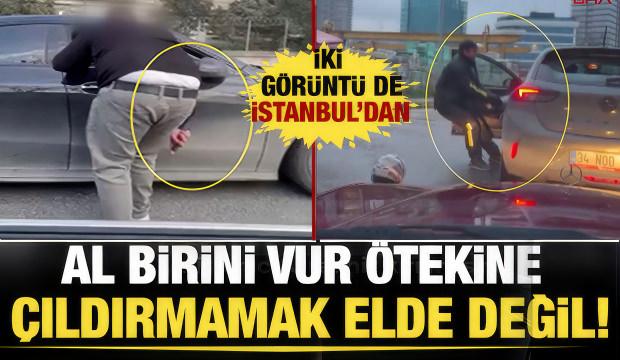 İstanbul'da trafikte kavga görüntüleri bitmek bilmiyor! İşte son iki vakaa...