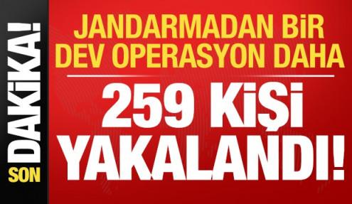 Son dakika: Jandarmadan bir dev operasyon daha: 259 kişi yakalandı!