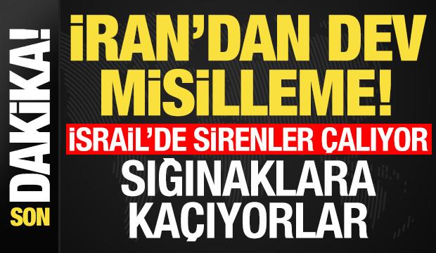 İran dev misilleme başlattı! İsrail'de sirenler çalıyor, sığınaklara kaçıyorlar...