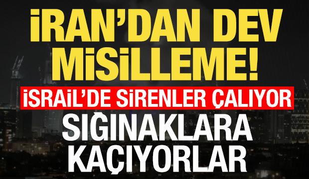 İran dev misilleme başlattı! İsrail'de sirenler &ccedil;alıyor, sığınaklara ka&ccedil;ıyorlar...