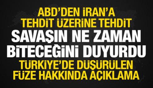 Türkiye'de füze düşürüldü! ABD'den açıklama! İran savaşın ne zaman biteceğini de açıkladı