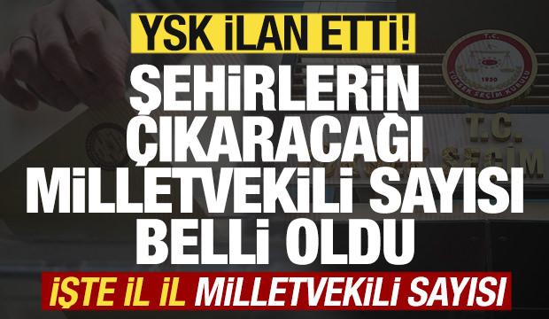 YSK şehirlerin çıkaracağı milletvekili sayısını ilan etti! İşte il il milletvekili sayısı