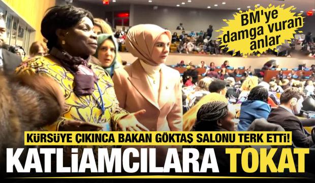 Bakan G&ouml;ktaş&rsquo;tan BM&rsquo;de İsrail protestosu: Salonu terk etti