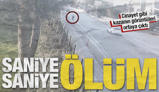 Bisikletli adama arabanın &ccedil;arptığı cinayet gibi kaza anının g&ouml;r&uuml;nt&uuml;leri