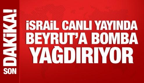 İsrail canlı yayında Beyrut'u bombalıyor