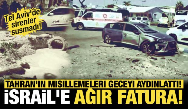 Ağır fatura! Tel Aviv'de sirenler susmadı! Tahran'ın misillemeleri geceyi aydınlattı!