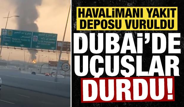 İran, Dubai Havalimanı'ndaki yakıt deposunu vurdu, tüm uçuşlar durdu!