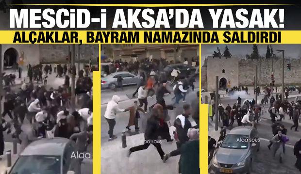 Mescid-i Aksa'da yasak! Müslümanlar bayram namazı kılarken saldırdılar!