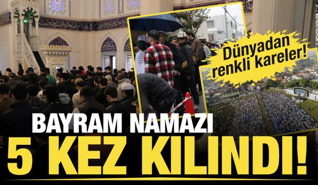 Tokyo Camii'nde bayram namazı yoğun katılım nedeniyle 5 kez kılındı