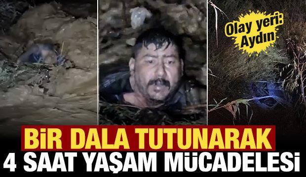 Aydın'da dere taştı: Azgın sularda 4 saatlik yaşam m&uuml;cadelesi