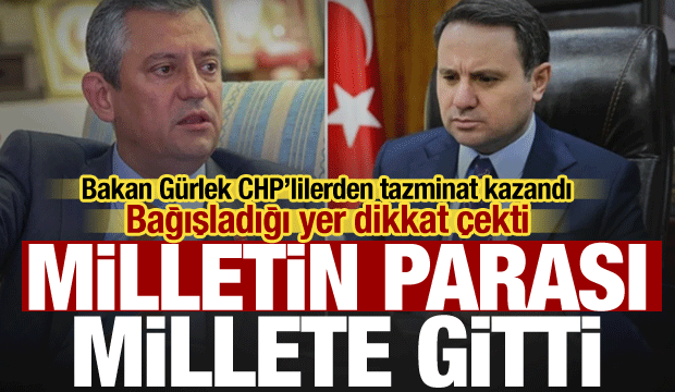 CHP’liler tazminatı parti kasasından ödedi, Bakan Gürlek parayı AFAD’a bağışladı!