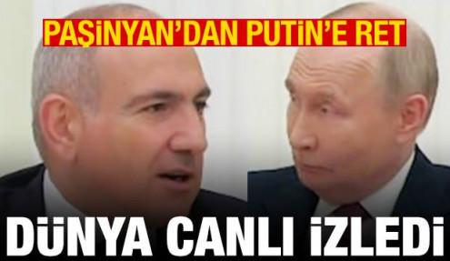 Dünya o anları canlı izledi: Paşinyan'dan Putin'in isteğine ret