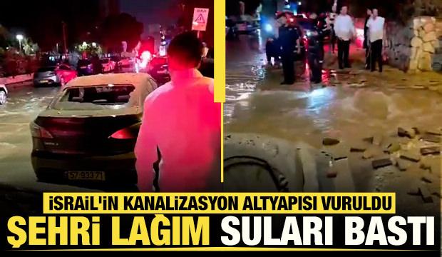 İran İsrail'in kanalizasyon altyapısını vurdu: Şehri lağım suları bastı!