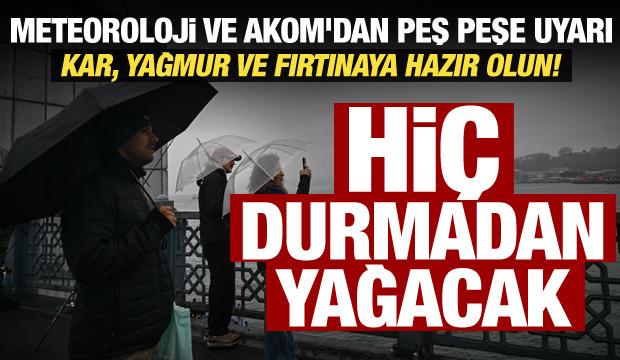 İstanbul'da yağışlar sürecek mi? Meteoroloji'den 14 ilde sarı uyarı: Kuvvetli kar geliyor