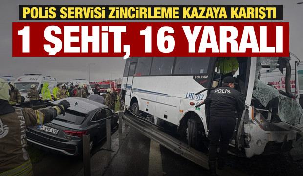Kuzey Marmara Otoyolu'nda zincirleme kaza: 1 polis şehit, 16 yaralı