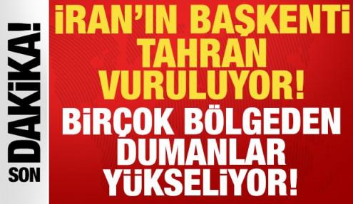 Son dakika: İran'ın başkenti Tahran vuruluyor! Birçok bölgeden dumanlar yükseliyor...