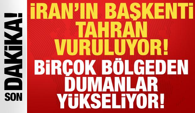 Son dakika: İran'ın başkenti Tahran vuruluyor! Birçok bölgeden dumanlar yükseliyor...