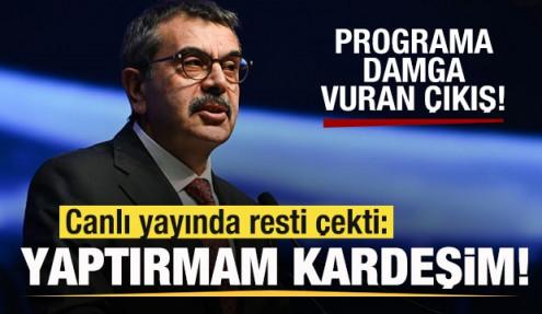 Bakan Tekin'den canlı yayında rest: Yaptırmam kardeşim