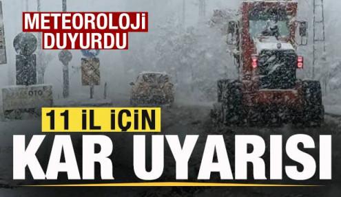 Meteoroloji haritayı paylaştı! Tüm yurtta yağmur, 11 il için kar yağışı uyarısı