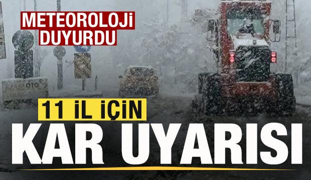 Meteoroloji haritayı paylaştı! Tüm yurtta yağmur, 11 il için kar yağışı uyarısı