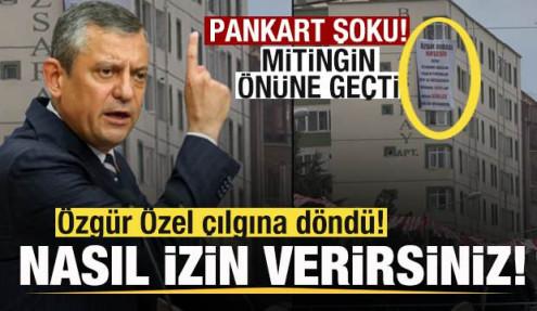 Özgür Özel'e pankart şoku! Mitingin önüne geçti! Çılgına döndü! Nasıl izin verirsiniz