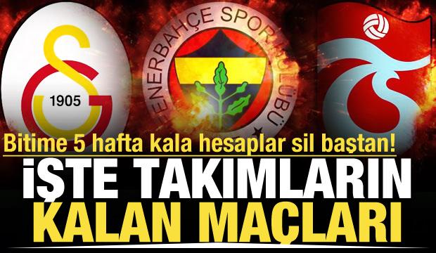 Şampiyonluk yarışı alev aldı! İşte 3 takımın kalan maçları