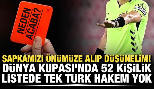 Şapkamızı &ouml;n&uuml;m&uuml;ze alıp d&uuml;ş&uuml;nelim! D&uuml;nya Kupası'nda 52 kişilik listede tek T&uuml;rk hakem yok