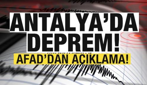Antalya'da peş peşe depremler! AFAD'dan son dakika açıklaması