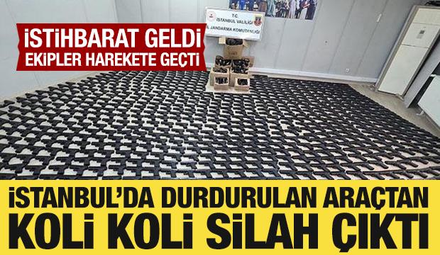 İstanbul'da durdurulan kamyonetten koli koli silah &ccedil;ıktı