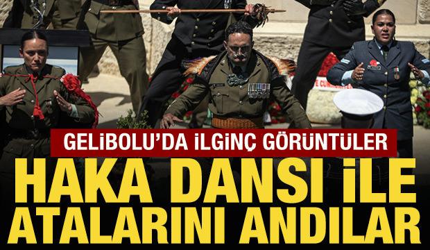 Gelibolu'da ilgin&ccedil; g&ouml;r&uuml;nt&uuml;ler: Haka dansı ile anma t&ouml;reni yapıldı