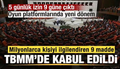 Milyonlarca kişiyi ilgilendiren 9 madde TBMM'de kabul edildi! 